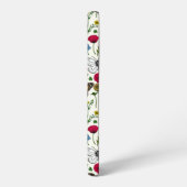 Wilde bloemen en vlinders op wit samsung galaxy hoesje (Linkerkant)