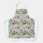 Wilde bloemen en vlinders op wit schort (Voorkant)