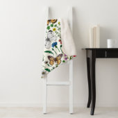 Wilde bloemen en vlinders op wit sherpa deken (In situ)