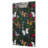 Wilde bloemen en vlinders op zwart klembord (Links)