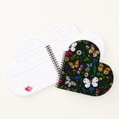 Wilde bloemen en vlinders op zwart notitieboek (Binnen)