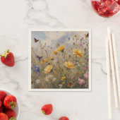 Wilde bloemen en vlinders Papier servet (Insitu)