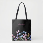 Wilde bloemen en vlinders tote bag (Voorkant)