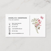 Wilde bloemen en vlinders visitekaartje (Achterkant)