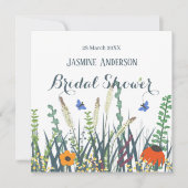 Wilde bloemen en vlinders vrijgezellenfeest klasse save the date (Voorkant)