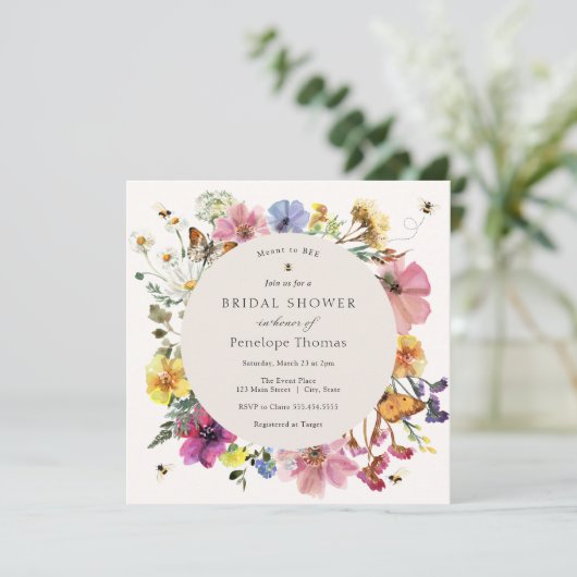 Wilde bloemen en Vrijgezellenfeest van de MidSumme Kaart (Staand voorkant)