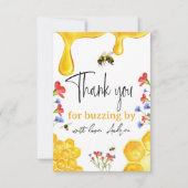 Wilde bloemen en Waterverf van Gele honingbijen Bedankkaart (Voorkant)