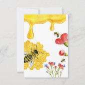 Wilde bloemen en Waterverf van Gele honingbijen Bedankkaart (Achterkant)