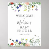 Wilde bloemen en Welkomstteken voor bijen Poster (Voorkant)