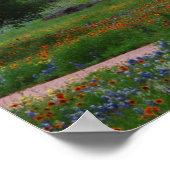 Wilde bloemen en windmolens afdrukken poster (Hoek)