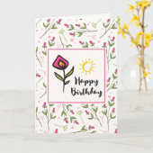  wilde bloemen en zonescherm Birthday Kaart (Gele Bloem)