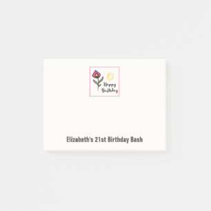 wilde bloemen en zonescherm Birthday Post-it® Notes