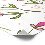  wilde bloemen en zonescherm Birthday Poster (Hoek)