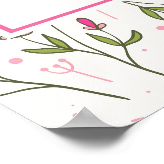  wilde bloemen en zonescherm Birthday Poster (Hoek)