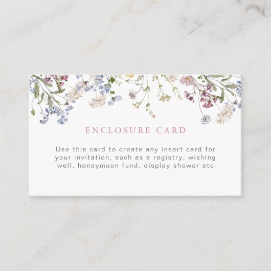 Wilde Bloemen Enclosure Kaart Aangepaste Inzet Blo (Voorkant)