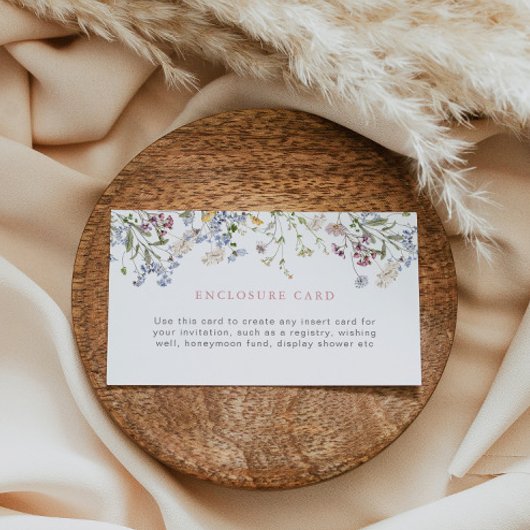 Wilde bloemen envelop kaart aangepaste inzet bloem