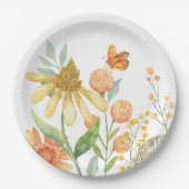 Wilde bloemen esthetische waterverf papieren bordje (Voorkant)