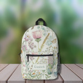 Wilde Bloemen Eucalyptus Monogram Naam Initiaal Bedrukte Rugzak