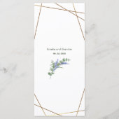 Wilde bloemen Faux Gold Foil Geometric Lijst Rusti Menu (Achterkant)