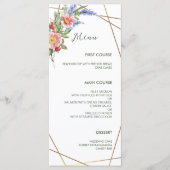 Wilde bloemen Faux Gold Foil Geometric Lijst Rusti Menu (Voorkant)