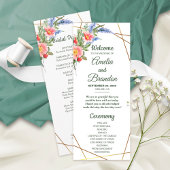 Wilde bloemen Faux Gold Foil Geometric Lijst Rusti Programmakaart