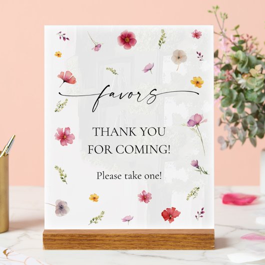 Wilde bloemen favoriet acryl bord