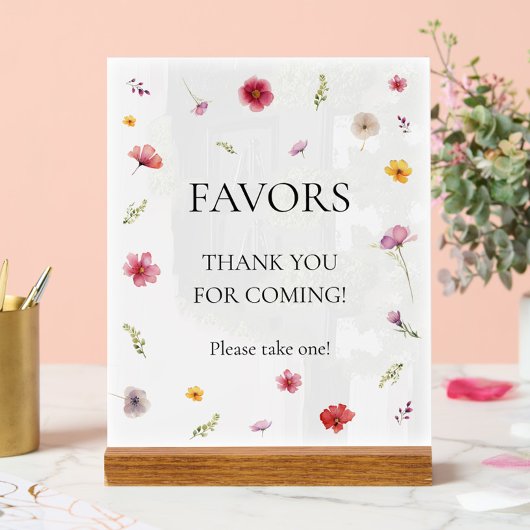 Wilde bloemen favoriet acryl bord