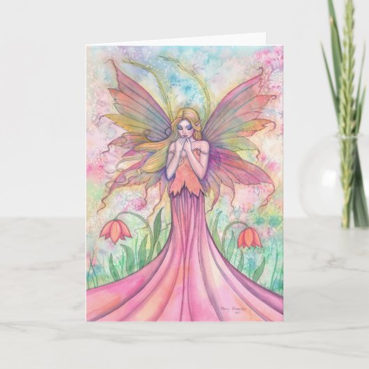 Wilde bloemen fee wenskaart kaart (Voorkant)