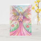 Wilde bloemen fee wenskaart kaart (Gele Bloem)