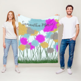 wilde bloemen fleece deken