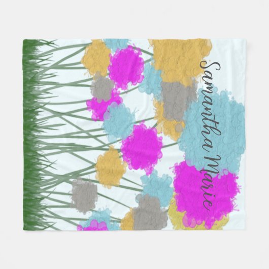 wilde bloemen fleece deken (Voorkant (Horizontaal))