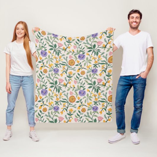 Wilde Bloemen Fleece Deken (In situ)