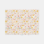 Wilde bloemen flora Monogram Vliesdeken Fleece Deken (Voorkant (Horizontaal))