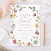 Wilde bloemen Floral Baby Brunch Kaart