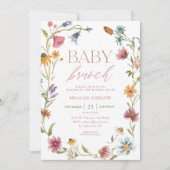 Wilde bloemen Floral Baby Brunch Kaart (Voorkant)