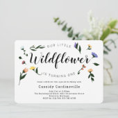 Wilde bloemen Floral Baby eerste verjaardag Kaart (Staand voorkant)