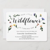 Wilde bloemen Floral Baby eerste verjaardag Kaart (Voorkant)