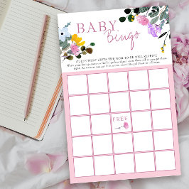 Wilde bloemen Floral Baby shower Bingo Game