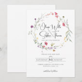 Wilde bloemen Floral Botanisch Paars sparen de dat Kaart (Voorkant / Achterkant)