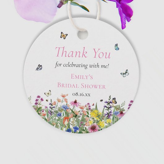 Wilde bloemen Floral & Butterflies Hartelijk dank Bedankjes Labels