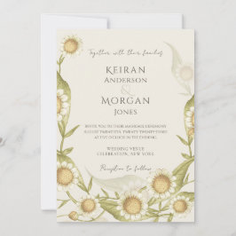 Wilde bloemen Floral Elegant Daisy Boho Wedding Kaart