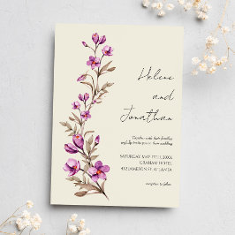 Wilde bloemen Floral Elegant pastel Boho Wedding Kaart