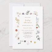 Wilde bloemen Floral Lijst Baby shower Kaart (Voorkant)