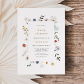 Wilde bloemen Floral Lijst Baby shower Kaart