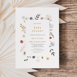 Wilde bloemen Floral Lijst Baby shower Kaart