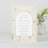 Wilde bloemen Floral Paper Modern Digital Wedding Kaart (Staand voorkant)