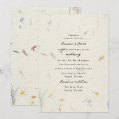 Wilde bloemen Floral Paper Modern Digital Wedding Kaart (Voorkant / Achterkant)