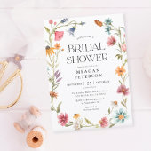 Wilde bloemen Floral Spring Bridal Shower Invitati Kaart