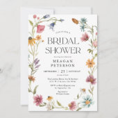 Wilde bloemen Floral Spring Bridal Shower Invitati Kaart (Voorkant)