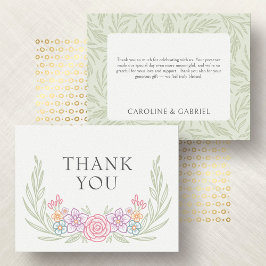 Wilde bloemen Floral Wedding Bedankkaart